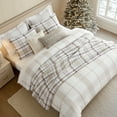 thumbnail image 3 of Levtex Home - Waffle Plaid Duvet Cover Set - Full/Queen Duvet (90x94in.) and 2 Standard Shams (20x26in) - Plaid Waffle - Cream/Taupe - Reversible - Cotton, 3 of 5