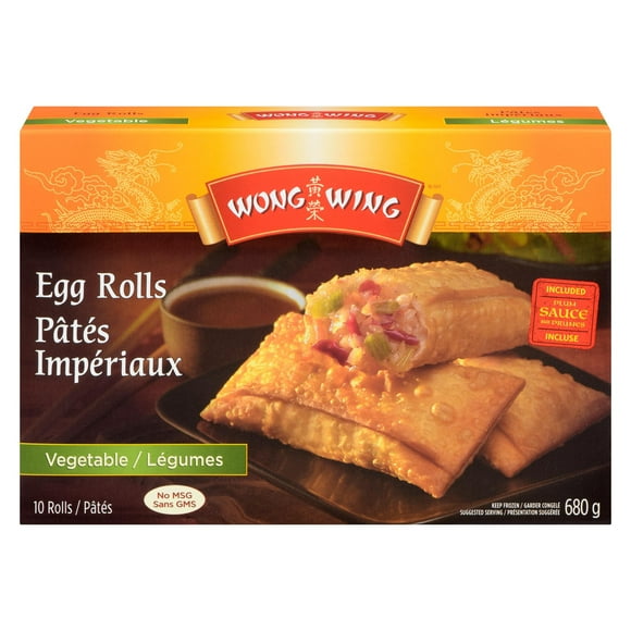 Wong Wing Vegetable Egg Rolls, 10 Vegetable Egg rolls with sauce