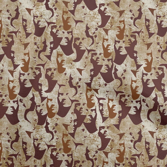 oneOone Tissu Polyester Spandex Marron Abstrait pour Robe Tissu Imprimé au Mètre 56 Pouces de Large