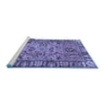 thumbnail image 2 of Ahgly Company Machine Washable Indoor Square Abstract Blue Modern Area Rugs, 7' Square, 2 of 4