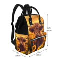 thumbnail image 2 of Fotbe Vintage Sunflower Cow A Mochila Maternidad - Lona de Sarga Impermeable, Mochila de Pañales de Gran Capacidad con Múltiples Bolsillos y Correas Ajustables, 2 of 6
