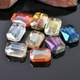 thumbnail image 3 of U8MO 10pcs 12x9mm 14x10mm 18x13mm Crystal Glass Faceted Rectangle Loose Crafts Beads-Rose Green-18x13mm, 3 of 6