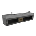 thumbnail image 4 of Castello USA Amazon 84" Black Wood Floating Vanity with Gray Top and Chrome Trim, 4 of 6