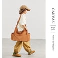 thumbnail image 4 of Canvas Messenger Bag Hobo Shoulder Bag Crossbody Bag with Multiple Pockets Large Tote Bag Handbag for Teen Women Men, 4 of 9