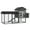 Grey, variant on PawHut 84" Chicken Coop Wooden Hen House Rabbit Hutch Poultry Cage Pen Outdoor Backyard with Nesting Box and Run, Green