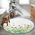 thumbnail image 4 of Area Rug 48in, Saint Patrick's Day Four Leafs Floor Carpet Living Room Rug, Watercolor Flowers Non-Slip Welcome Mat Indoor Rugs for Bedroom Dining Room, 4 of 9