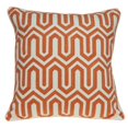 thumbnail image 1 of Parkland Collection PILA11026D Machu Orange & White Square Transitional Pillow Cover with Down Insert - 20 x 20 x 7 in., 1 of 1