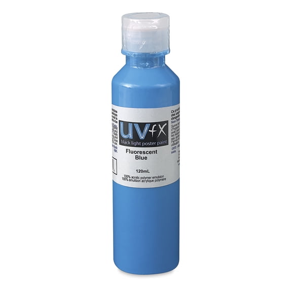 Tri-Art UVFX Black Light Poster Paint - Fluorescent Blue, 120 ml