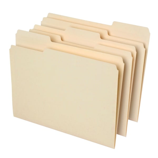 Office depot file folders 1 3 cut letter size 30 recycled manila 