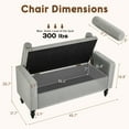 thumbnail image 2 of Furniliving 45.7" Storage Ottoman Bench with Arms and Pillows, Linen Button Tufted End of Bed Bench, Large Storage Bench for Bedroom, Entryway, Grey, 2 of 9