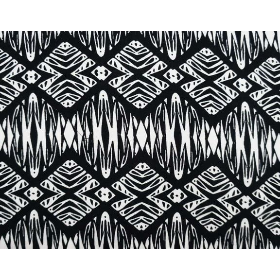 Light Weight Rayon Fabric 57" Wide Abstract Printed Black Sewing By The Yard
