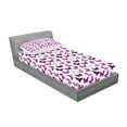 thumbnail image 2 of Ambesonne Butterfly Fitted Sheet & Pillow Sham Set, Butterfly Carved Wing, Twinxl, Purple Lilac Pink, 2 of 2