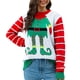 thumbnail image 1 of Gibobby Temperamento Suelto Top de Manga Larga Suéter navideño de Papá Noel Jacquard para mujer, de manga larga con animados, prendas de punto con bloques de color (Blanco, S), 1 of 5