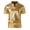 Gold, variant on Men’s Leather Metallic Shirts Shiny Slim Fit Stretch Top Wetlook Club Party Undershirts Silver 8(L)