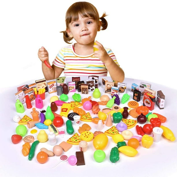 128 Pcs Pretend Play Food Grocery Kitchen Toys For Kids Deluxe Tasty Treats Cooking Game Assortment Set F 610 Walmart Com Walmart Com