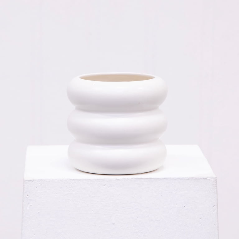 Mainstays 5 in White Ceramic Bubble Planter, 3 Pack photo 5