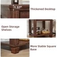 thumbnail image 4 of Farmhouse 2-Tier End Table Set 4 Solid Wood Legs, Living Room Coffee Table, 4 of 7