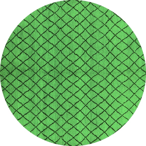 Ahgly Company Indoor Round Oriental Green Industrial Area Rugs, 5' Round