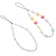 thumbnail image 2 of 2pcs Perles Colorées Charmes de Téléphone Mobile Papillon Perles Chaînes de Téléphone Longes, 2 of 5