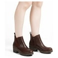 thumbnail image 3 of Bocca Adult Women's Brown Chelsea Boots Chunky Heel Ankle Booties Size 7.5, 3 of 7