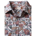 thumbnail image 4 of Ma Croix Men's Premium Button Down Shirt Paisley Printed Tailored Slim Fit, 4 of 8