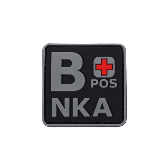 Blood Type POS NKA Medical PVC Patch, 3D Rubber, Noctilucent