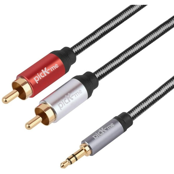 picK-me TRS 3.5MM Male to 2 Male 3.5MM RCA Y Splitter Stereo Audio Adapter Cable (1.8M)