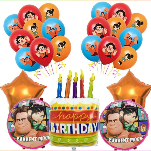 Wreck-It Ralph Balloons Party Supplies Decor Set Decorations Kit Fans Birthday