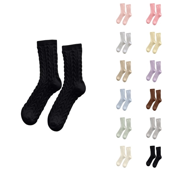 Warm Fuzzy Socks for Women 2026 Winter Cable Knit Thermal Cozy Soft Cute Crew Socks