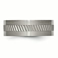 thumbnail image 3 of Titanium Sawtooth Design Flat Polished w/Brushed Edge 8mm Band TB381, 3 of 6