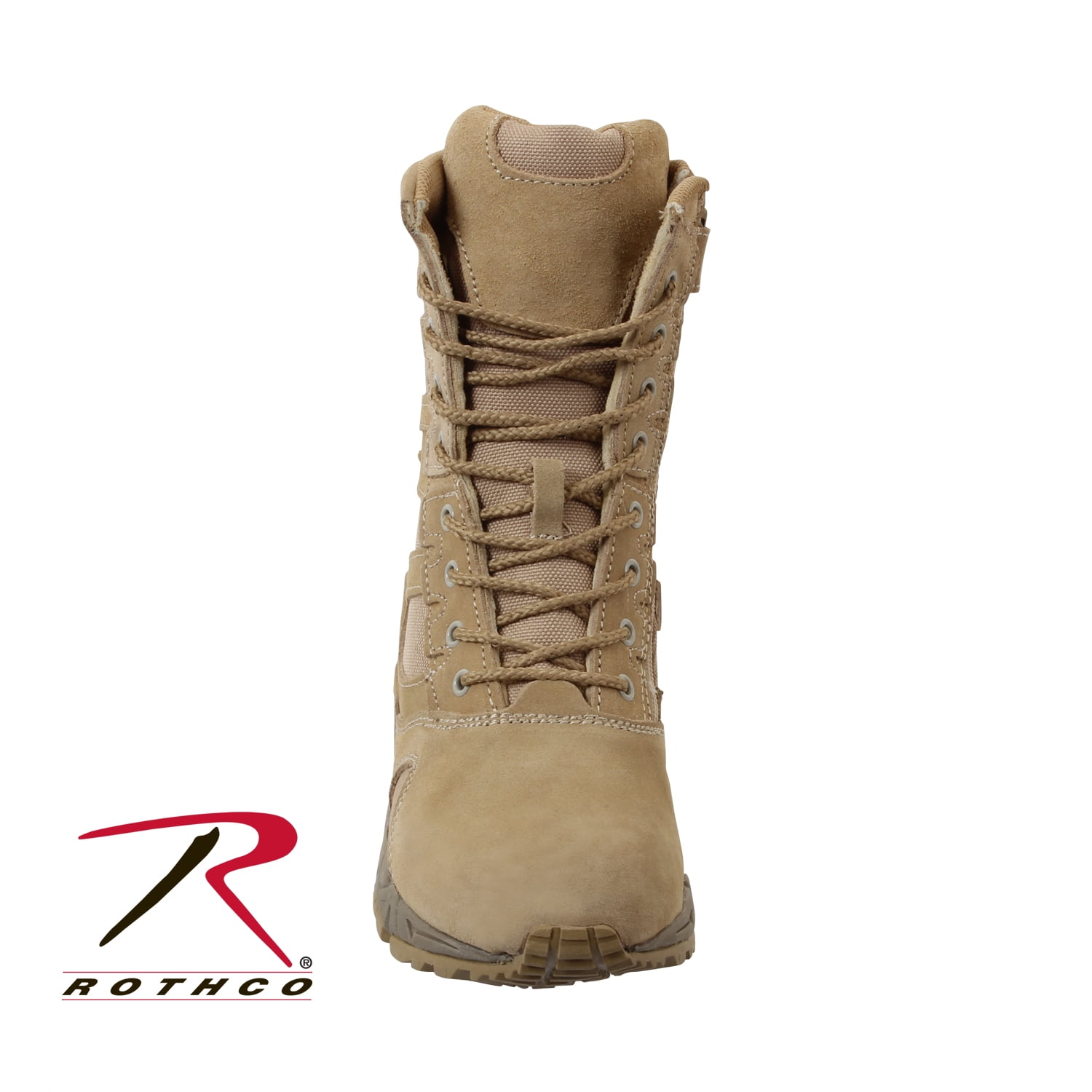 tan military boots with zipper