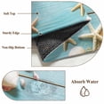 thumbnail image 6 of 3'x5' Area Rugs, Ocean Coastal Indoor Outdoor Area Rug for Living Room Bedroom, Blue Wooden Grain Starfish Seashells Floral Washable Bathroom Rugs Kitchen Floor Carpet Mats Home Decor Aesthetic, 6 of 8