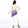 thumbnail image 4 of IUJSOY Belly Dance Scarf with Tassels Sequins Triangle Coins Wrap Skirt Music Festival Clothing, 4 of 5