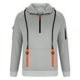 thumbnail image 3 of WAENQINLA Hoodies for Men Long Sleeve Quarter Zip Hooded Sweatshirt with Multi Pockets Outdoor Sports Workout Pullover Tops for Hiking Travel, 3 of 6