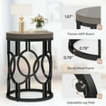 thumbnail image 6 of Fnova Round End Table, Industrial Small Side Table with Metal Hollow Frame for Living Room, Bedroom, Easy Assembly Nightstand, 6 of 13