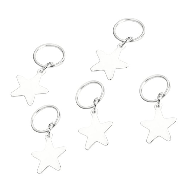 Women Hip-Hop Braid Hand Cross Shell Star Ring Hair Clips Accessory 5PC