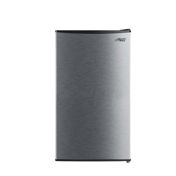 Arctic king 3.3 Cu Ft Single Door Mini Fridge, E-star, Stainless Steel Look