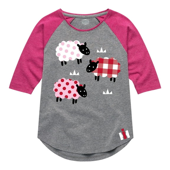 Case IH - Patterned Sheep - Toddler Girl Short Sleeve T-Shirt