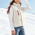 thumbnail image 4 of Afuyipoi Kids Puffer Jackets (7-15) Sleeveless Zip Winter Outdoor Warm Vest White 9, 4 of 9