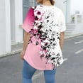 thumbnail image 3 of TQWQT Plus Size Tunic Tops for Women Cute Plus Size Blouses 5x Crew Neck Plus Size Tunics Short Sleeve Floral Print Dressy Casual Tshirt 5x Women Plus Size Clothing Pink 2XL, 3 of 5