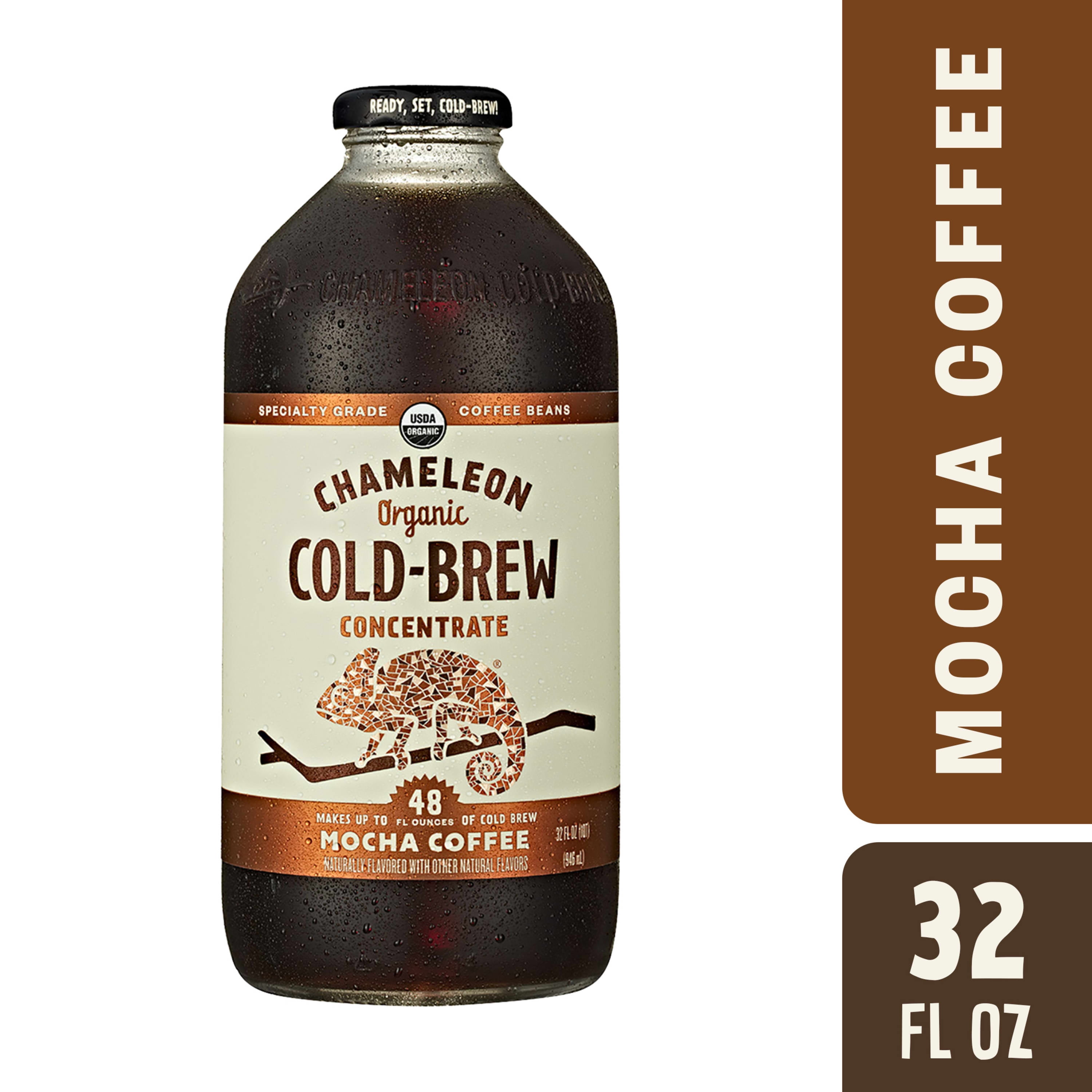 Chameleon Organic Mocha Flavored Cold Brew Coffee Concentrate, 32 fl oz