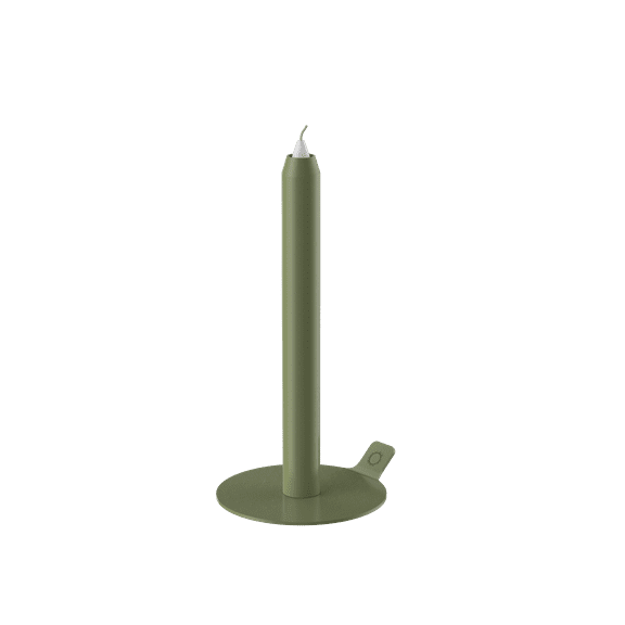 DesignNest Green Cast Iron Metal Taper Candle Holder with Magnetic Plate Modern Home Décor Gift 7.8"