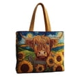 thumbnail image 2 of ROLKFUK Cow Print Quilted Tote Bag for Women, Water Resistant Polyester Travel Handbag, Lightweight Multi-Pocket Casual Bag for Shopping, Daily Use, Weekend Getaway & Travel, 2 of 7