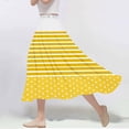 thumbnail image 2 of ameIAEA Women A-Line High Waist Midi Skirt Color Block Ruffle Flowy Skirts 2024 Fall Trendy Skirt, 2 of 6