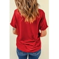 thumbnail image 6 of Red Sequin Star Graphic Crewneck T-Shirt for Women - [ZhiHiMeRi] | (US 18-20)2XL, 6 of 7