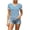 Blue, variant on Women'S Striped Short Sleeve Shirts Summer Comfy Casual V-Neck Basic T-Shirt Loose Fit Lightweight Daily Wear Tops Brown