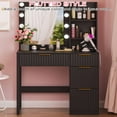 thumbnail image 5 of Ktaxon Lighted Makeup Vanity Table, White Dressing Desk with Charging Station, Black, 5 of 9