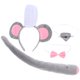 thumbnail image 1 of Conjunto de disfraz de ratón para niños y adultos, diadema con orejas de ratón, cola de nariz de ratón, pajarita, accesorios de disfraz de animales para carnaval, fiesta de disfraces de Halloween, 1 of 6