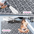 thumbnail image 3 of SAFAVIEH Courtyard Wasif Geometric Indoor/Outdoor Area Rug, Black/Ivory, 2'7" x 5', 3 of 14