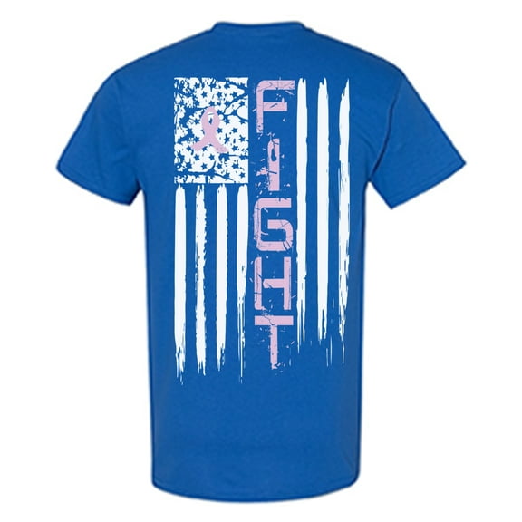 Awkward Styles Breast Cancer Awareness T-Shirt Pink Fight Flag T Shirts for Men Back Print